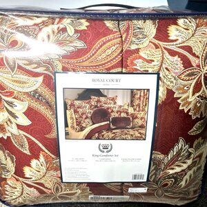 Royal Court Montecito 4-Pc Comforter Set - King - Floral Polyester Red New w/tag